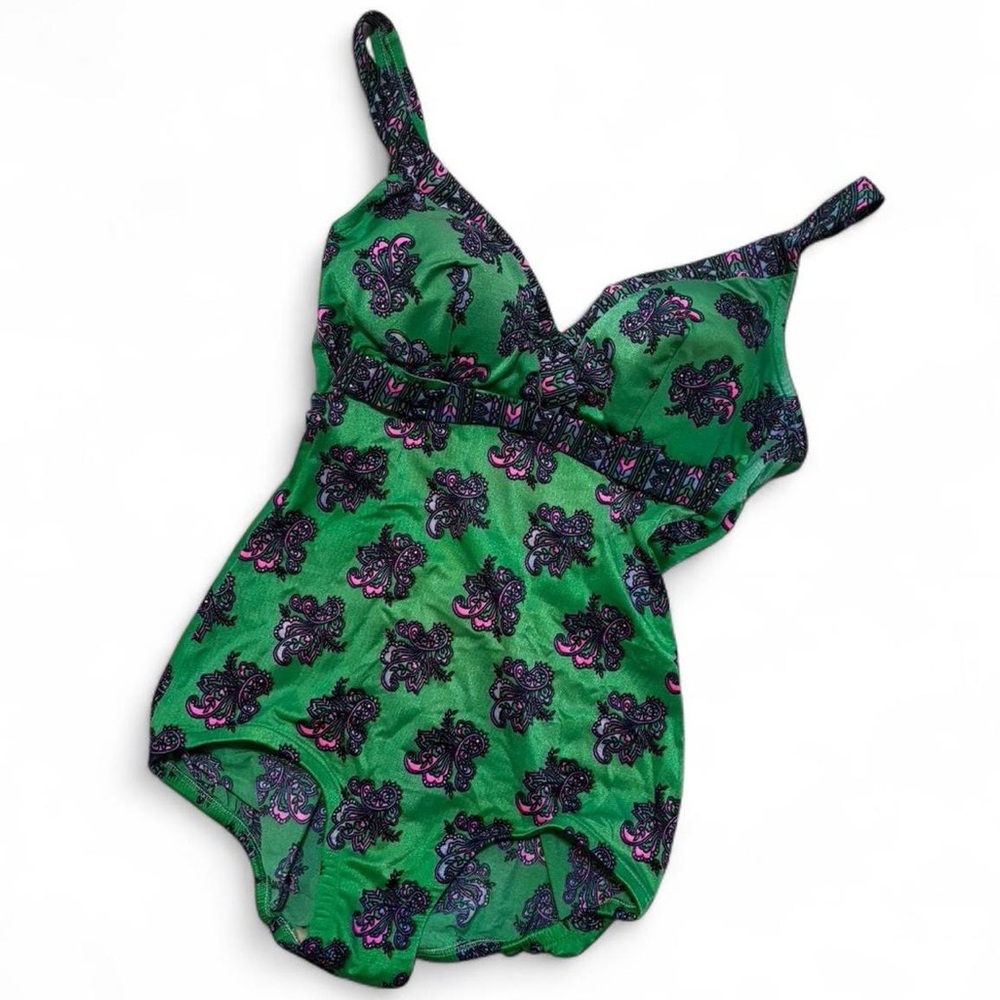 Vintage 1960s/1970s Green Patterned Swimsuit